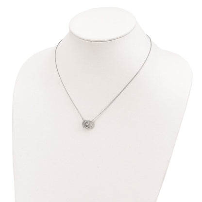 Sterlingsilber Platin-plate Zirkonia mit Zwei 1 Zoll Verlängerung. Halskette