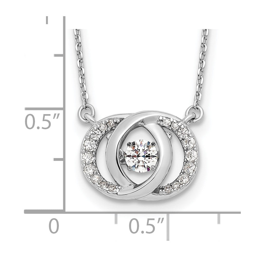 Sterlingsilber Platin-plate Zirkonia mit Zwei 1 Zoll Verlängerung. Halskette