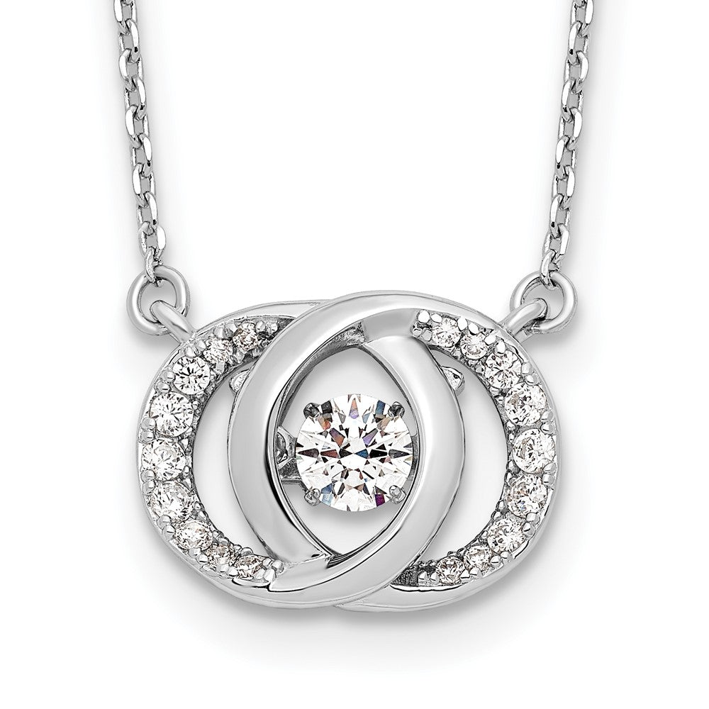 Sterlingsilber Platin-plate Zirkonia mit Zwei 1 Zoll Verlängerung. Halskette