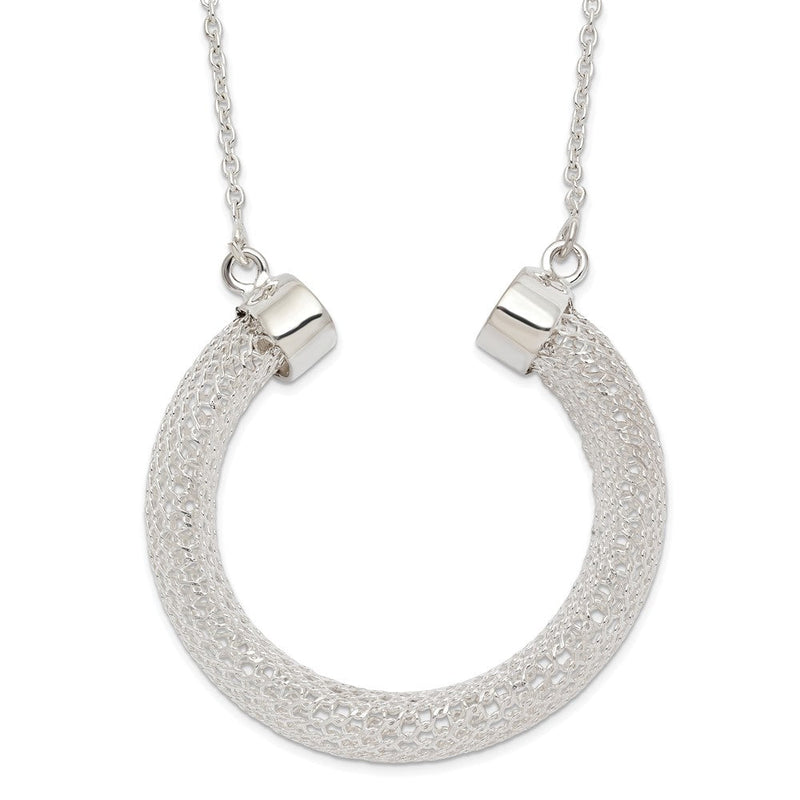 Sterlingsilber Poliert Netz Creole Halskette