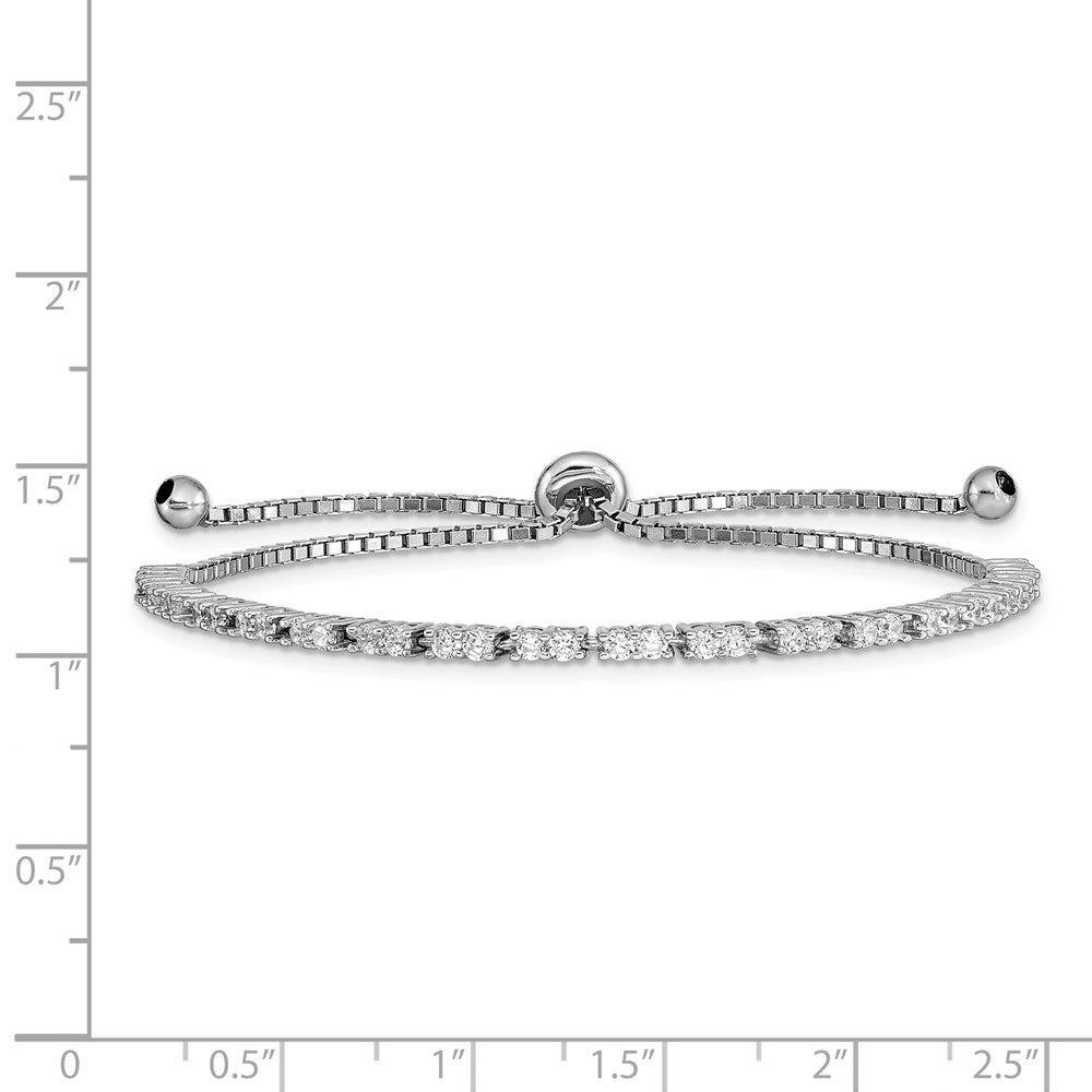 Sterlingsilber Rhodiniert April Zirkonia Verstellbar Armband