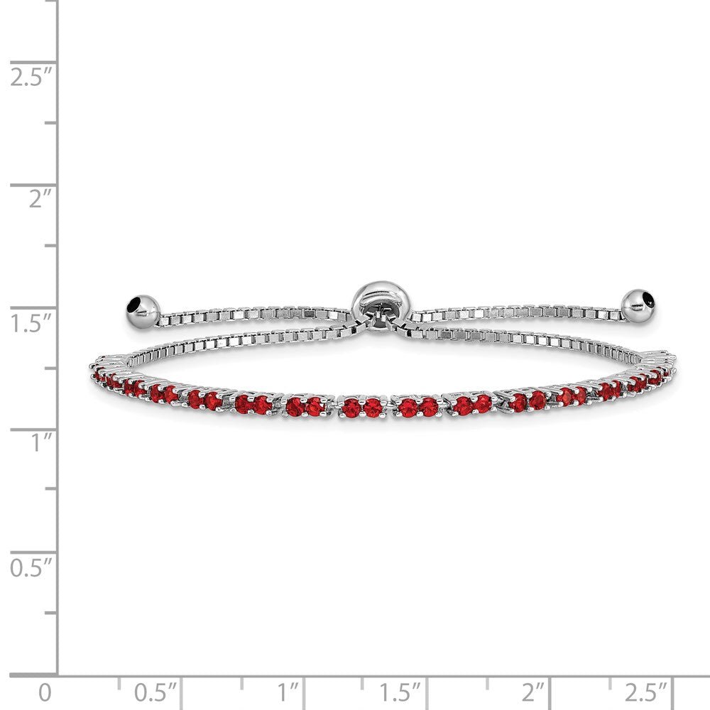 Sterlingsilber Rhodiniert July Rot Zirkonia Verstellbar Armband