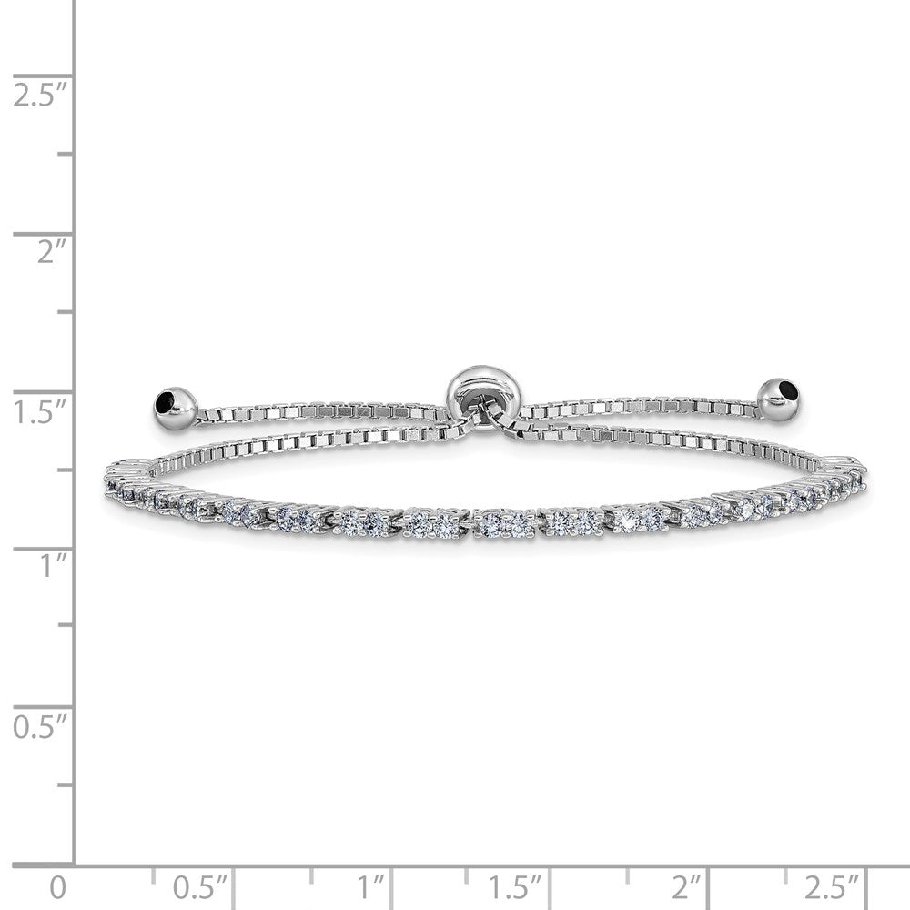 Sterlingsilber Rhodiniert June Lavender Zirkonia Verstellbar Armband