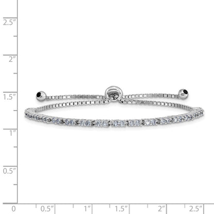 Sterlingsilber Rhodiniert June Lavender Zirkonia Verstellbar Armband