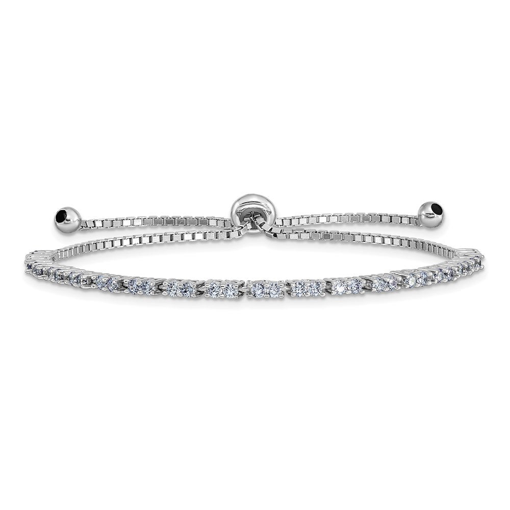 Sterlingsilber Rhodiniert June Lavender Zirkonia Verstellbar Armband