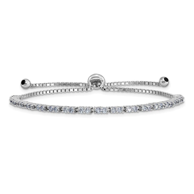 Sterlingsilber Rhodiniert June Lavender Zirkonia Verstellbar Armband