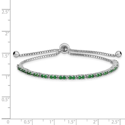 Sterlingsilber Rhodiniert May Grün Zirkonia Verstellbar Armband