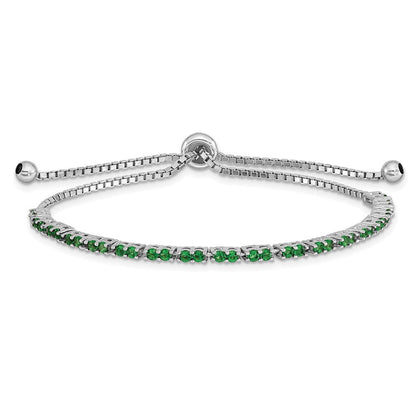 Sterlingsilber Rhodiniert May Grün Zirkonia Verstellbar Armband