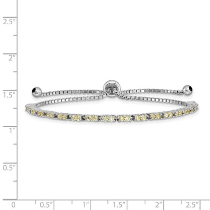 Sterlingsilber Rhodiniert November Gelb Zirkonia Verstellbar Armband