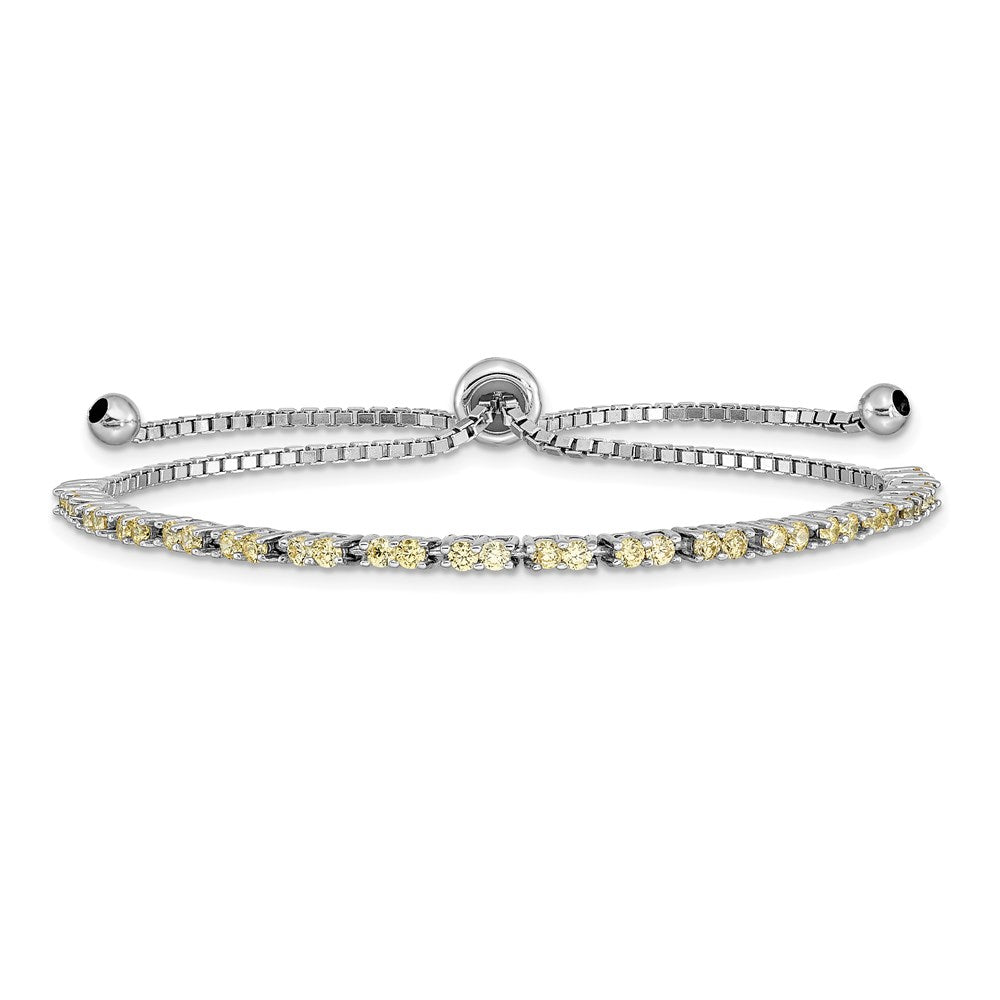 Sterlingsilber Rhodiniert November Gelb Zirkonia Verstellbar Armband