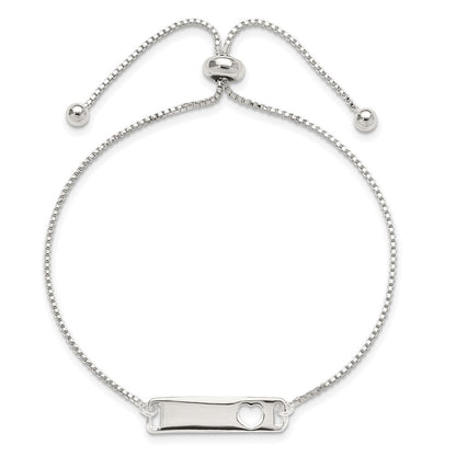 Sterlingsilber Poliert Stab mit Herz Verstellbar Armband