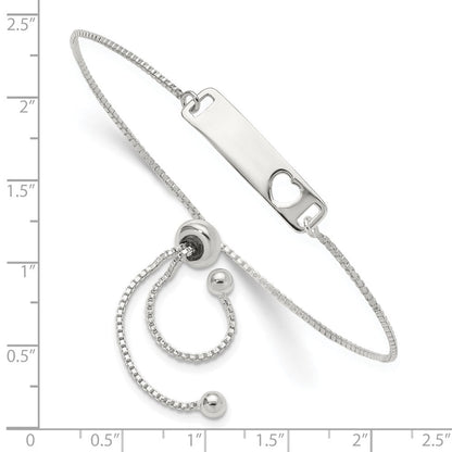Sterlingsilber Poliert Stab mit Herz Verstellbar Armband