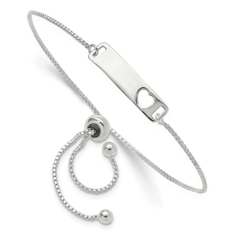 Sterlingsilber Poliert Stab mit Herz Verstellbar Armband
