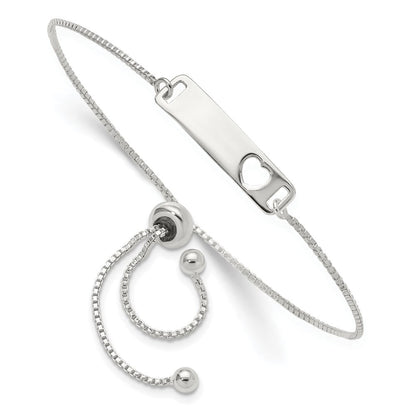 Sterlingsilber Poliert Stab mit Herz Verstellbar Armband