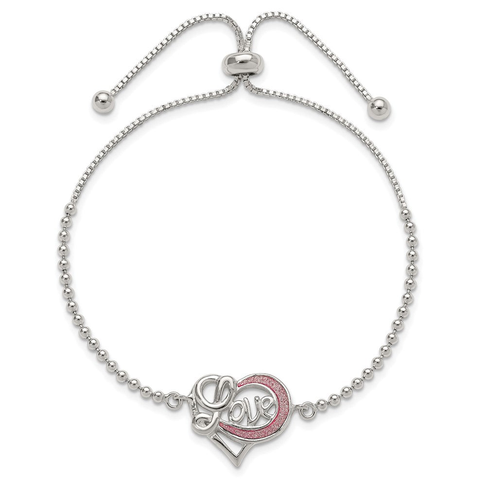 Sterlingsilber Glitzer Infused Unendlichkeit Liebe Verstellbar Armband
