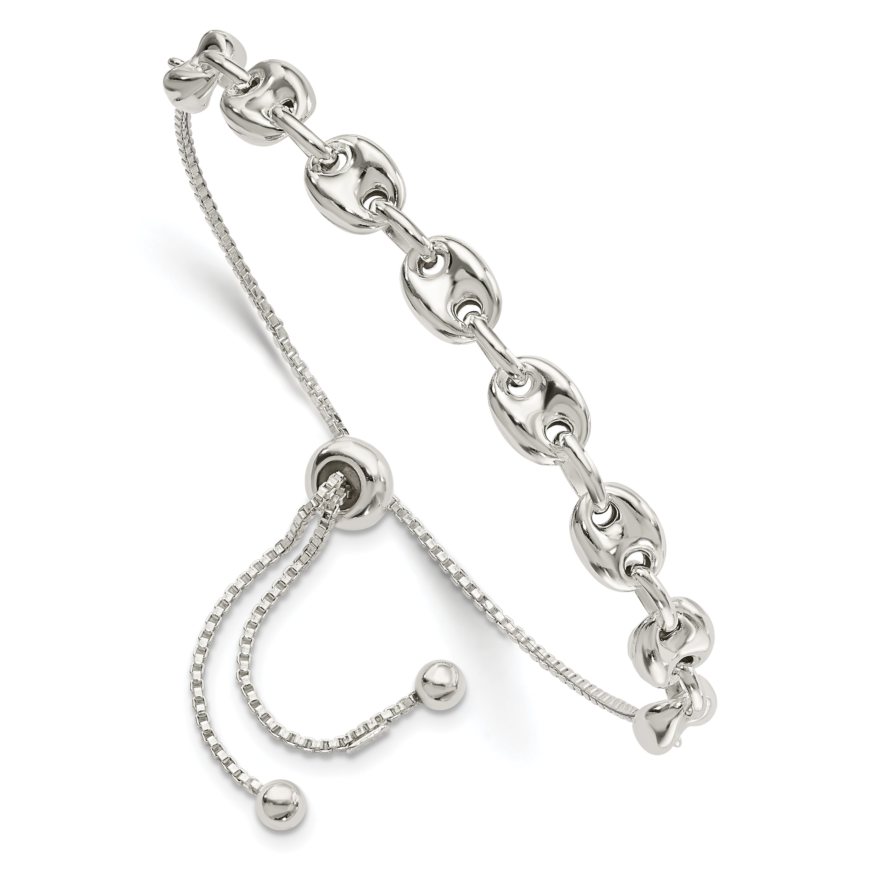 Sterlingsilber Poliert Glieder Verstellbar Armband