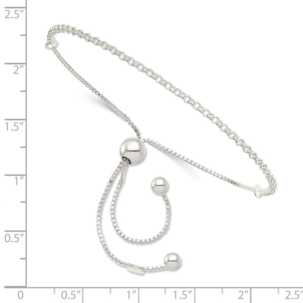9.25 Zoll Sterlingsilber Verstellbar Armband