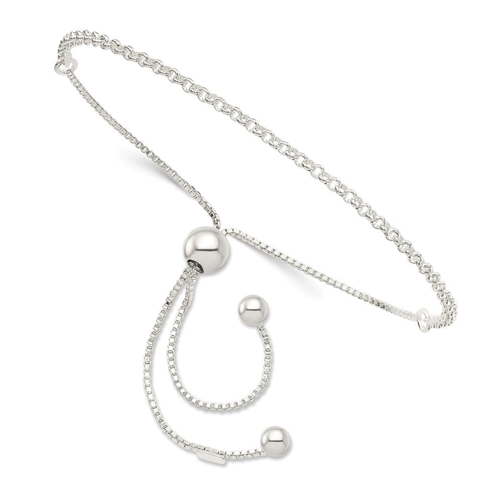 9.25 Zoll Sterlingsilber Verstellbar Armband
