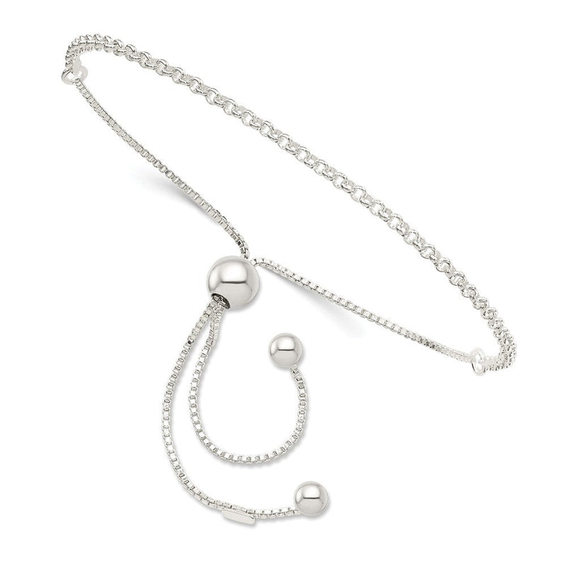 9.25 Zoll Sterlingsilber Verstellbar Armband