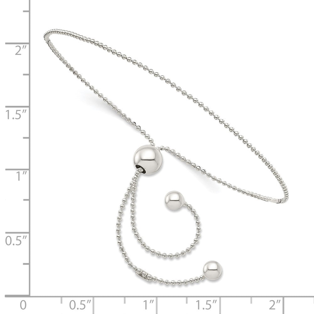 9.25 Zoll Sterlingsilber Gekugelt Verstellbar Armband