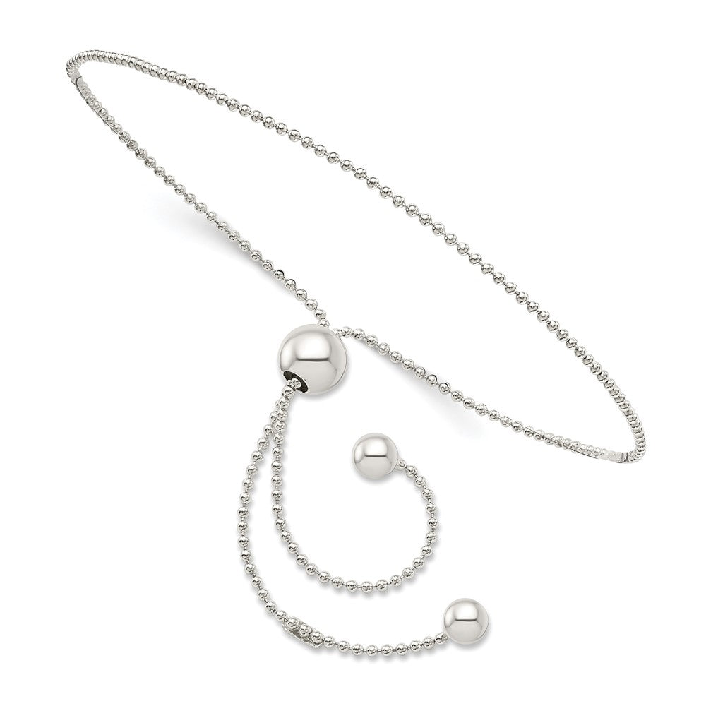 9.25 Zoll Sterlingsilber Gekugelt Verstellbar Armband