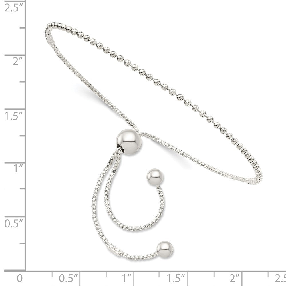 9.25 Zoll Sterlingsilber Gekugelt Verstellbar Armband