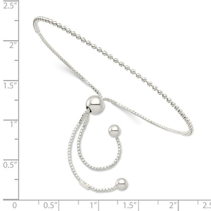9.25 Zoll Sterlingsilber Gekugelt Verstellbar Armband