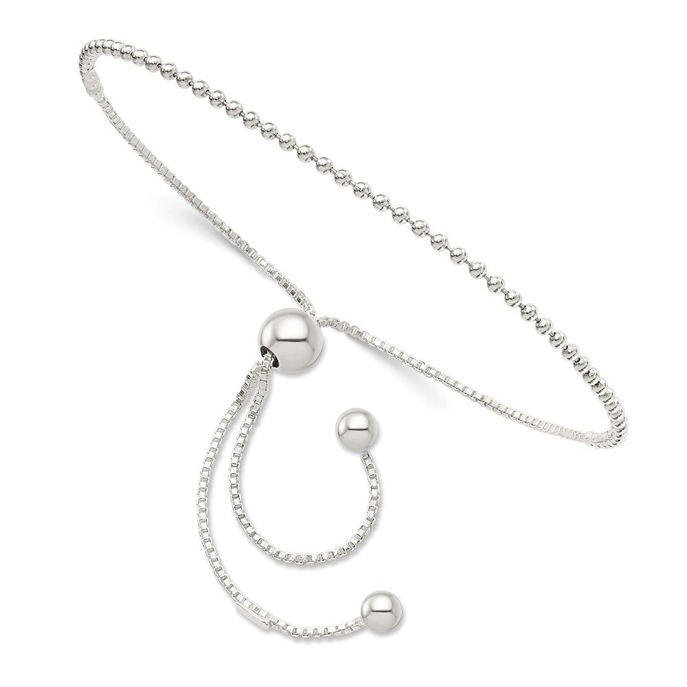 9.25 Zoll Sterlingsilber Gekugelt Verstellbar Armband