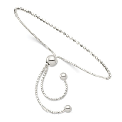 9.25 Zoll Sterlingsilber Gekugelt Verstellbar Armband