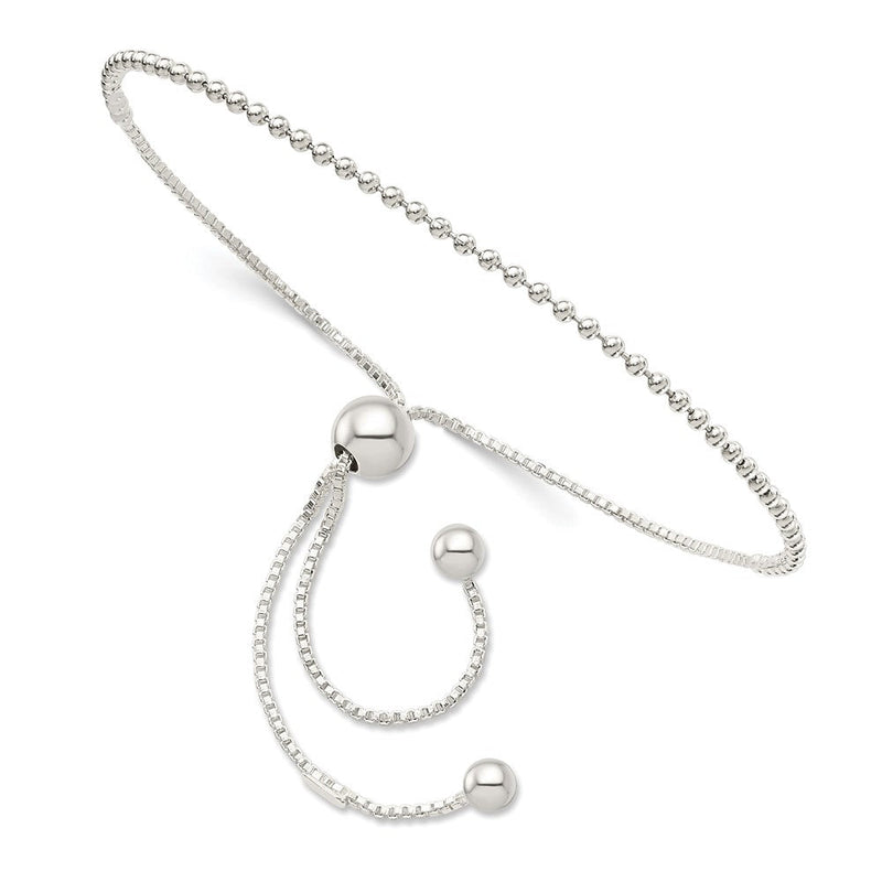 9.25 Zoll Sterlingsilber Gekugelt Verstellbar Armband
