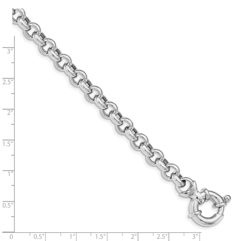 7.5 Zoll Sterlingsilber Rhodiniert Poliert Erbs Glieder Armband