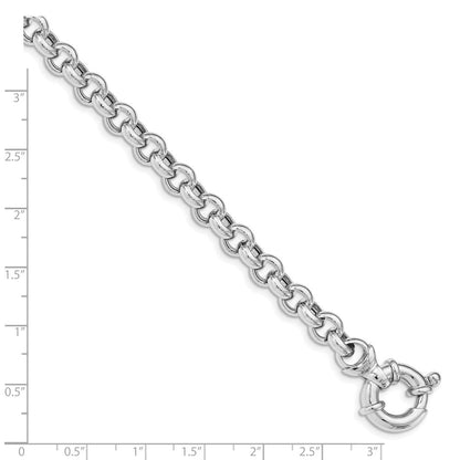 7.5 Zoll Sterlingsilber Rhodiniert Poliert Erbs Glieder Armband