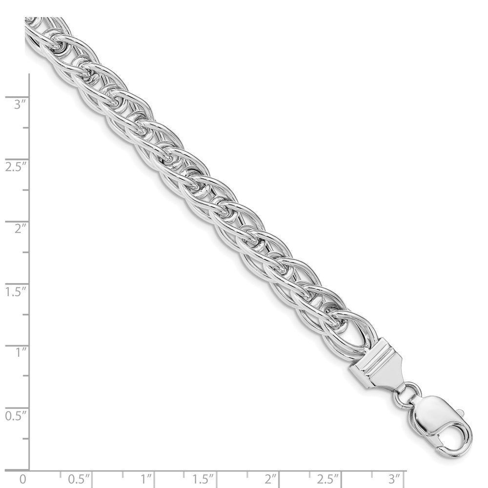 8 Zoll Sterlingsilber Poliert Glieder Armband