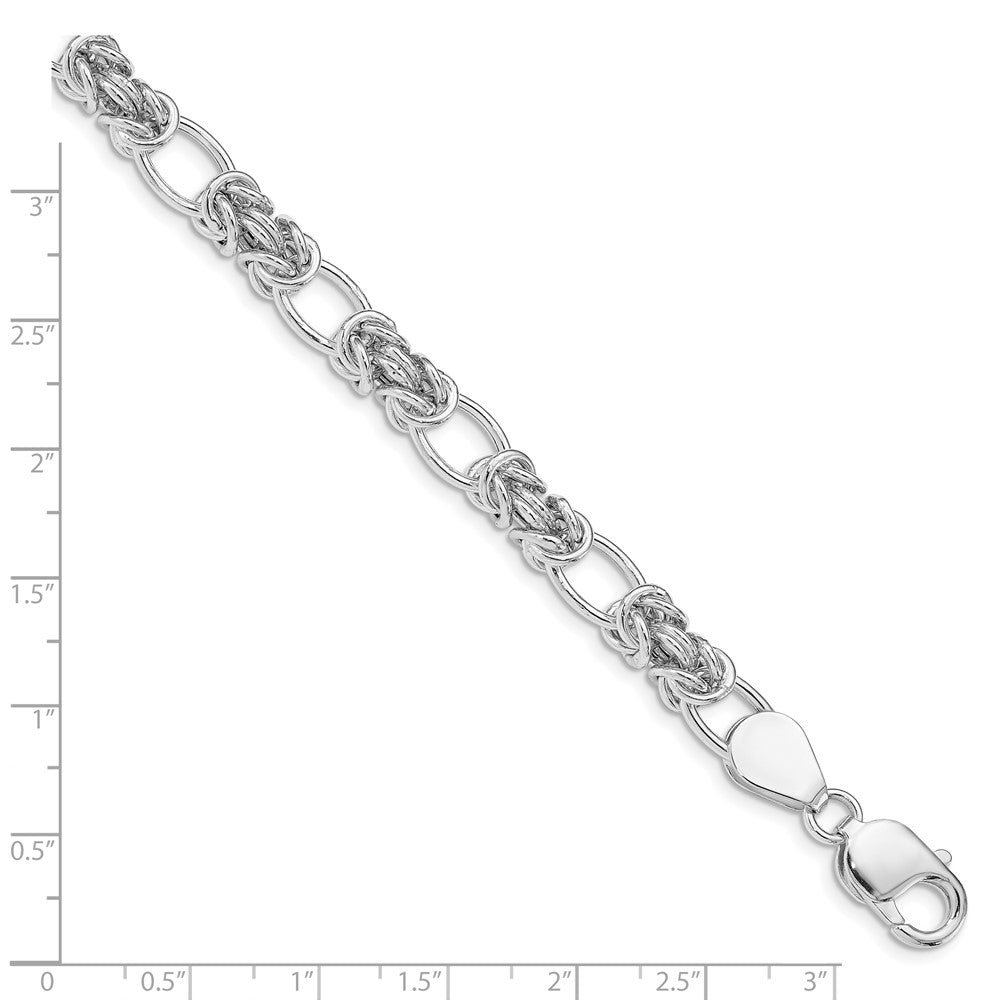 8.5 Zoll Sterlingsilber Poliert Glieder Armband