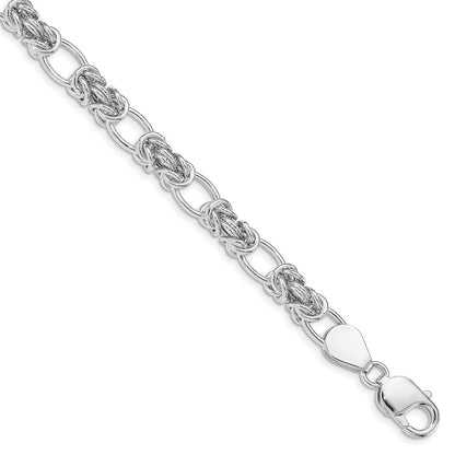 8.5 Zoll Sterlingsilber Poliert Glieder Armband