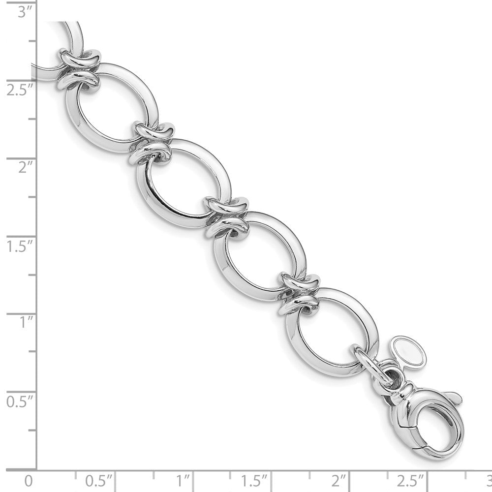 8 Zoll Sterlingsilber Rhodiniert Poliert Fantasieglieder Armband