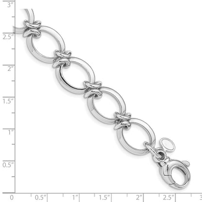 8 Zoll Sterlingsilber Rhodiniert Poliert Fantasieglieder Armband
