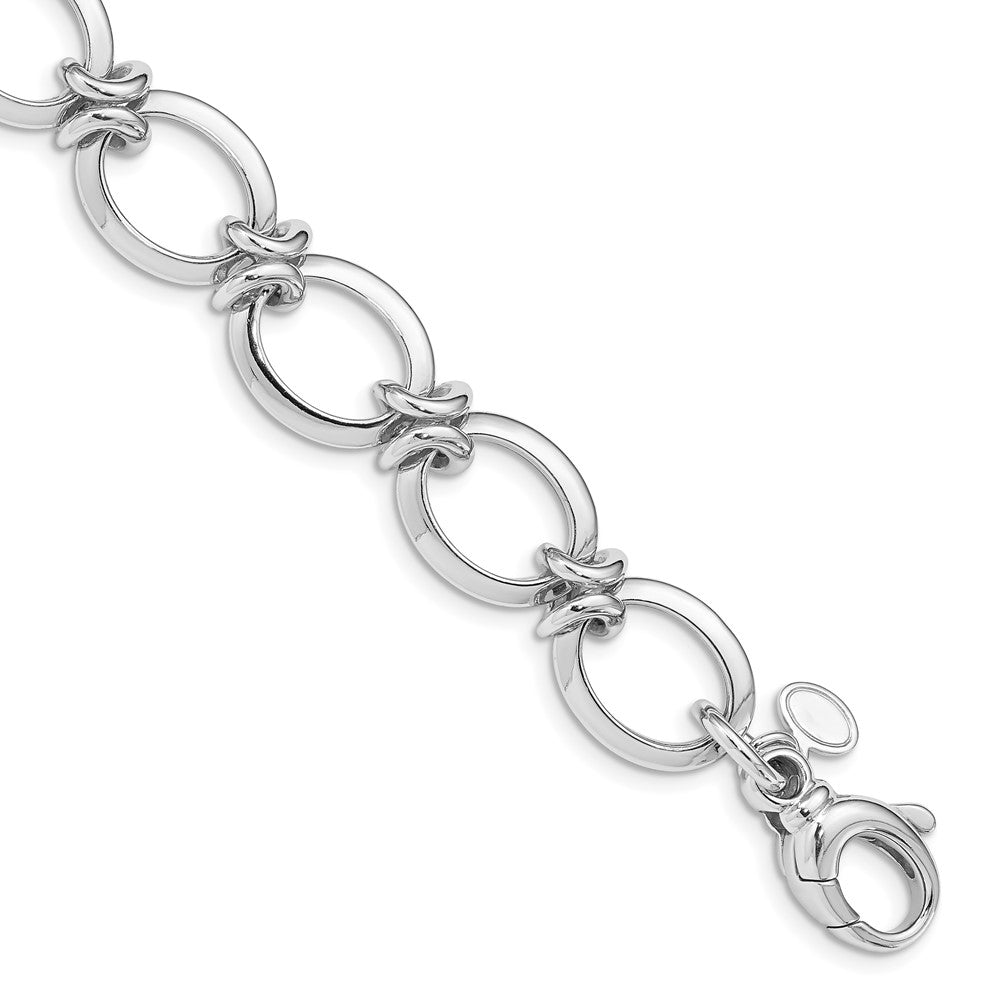 8 Zoll Sterlingsilber Rhodiniert Poliert Fantasieglieder Armband