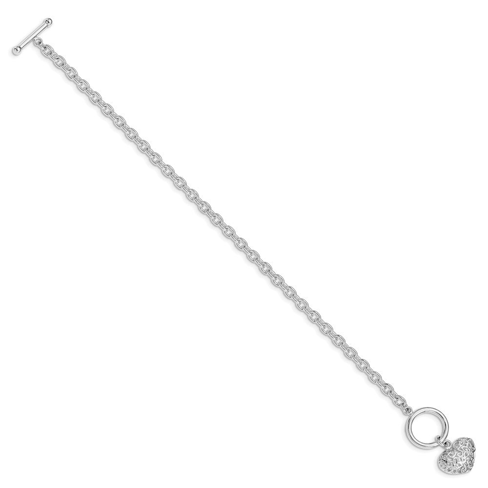 7.5 Zoll Sterlingsilber Poliert Herz Armband
