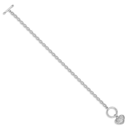 7.5 Zoll Sterlingsilber Poliert Herz Armband