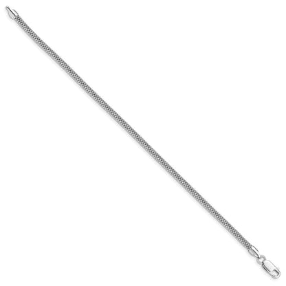 7.5 Zoll Sterlingsilber Rhodiniert 3mm Corona Gliederarmband