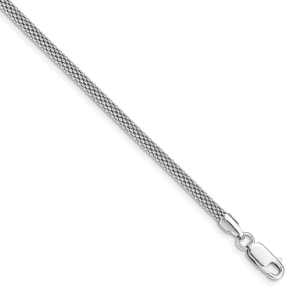 7.5 Zoll Sterlingsilber Rhodiniert 3mm Corona Gliederarmband