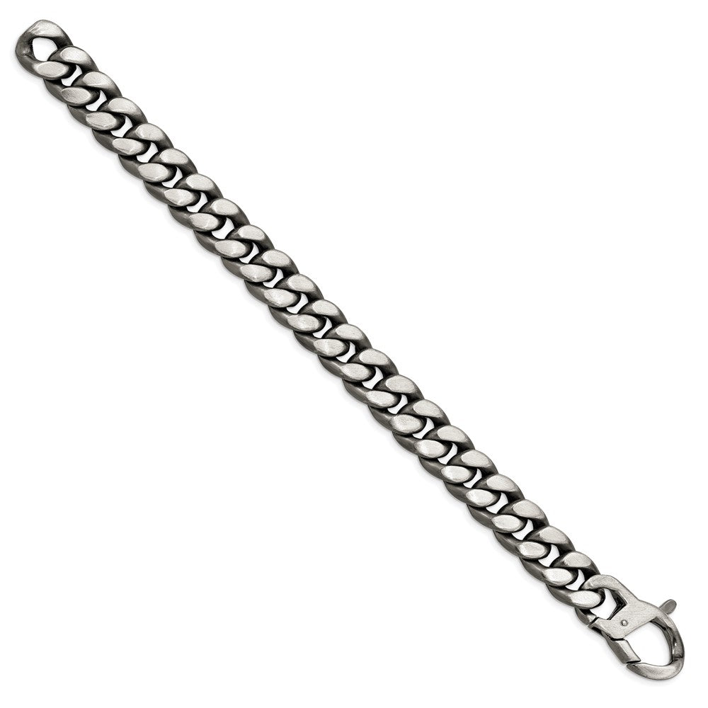 Sterlingsilber Ruthenium/antiqued Gebürstet Panzer Glieder Gliederarmband