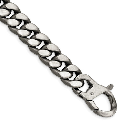 Sterlingsilber Ruthenium/antiqued Gebürstet Panzer Glieder Gliederarmband