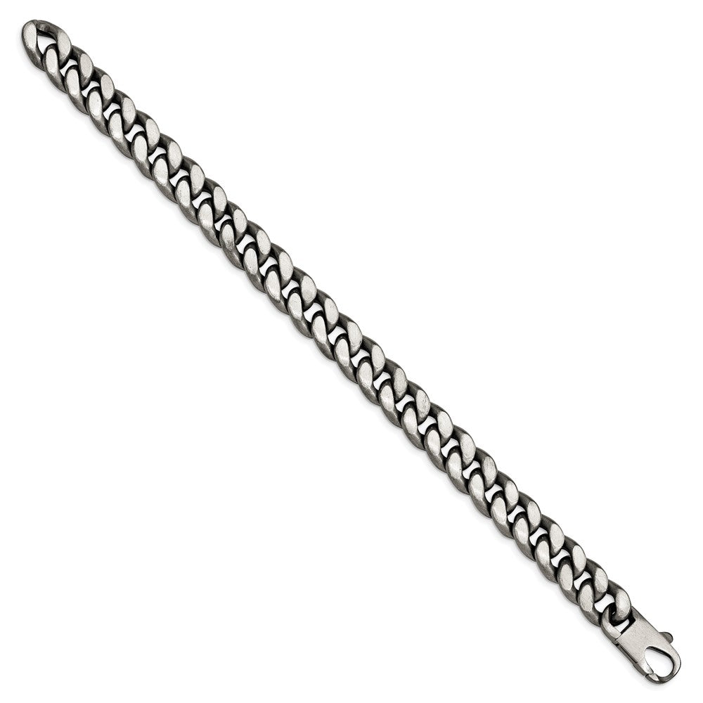 Sterlingsilber Ruthenium/antiqued Gebürstet Panzer Glieder Gliederarmband