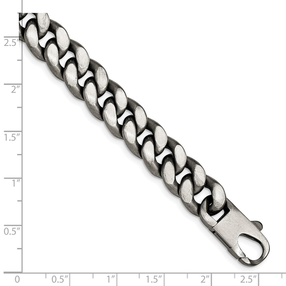 Sterlingsilber Ruthenium/antiqued Gebürstet Panzer Glieder Gliederarmband