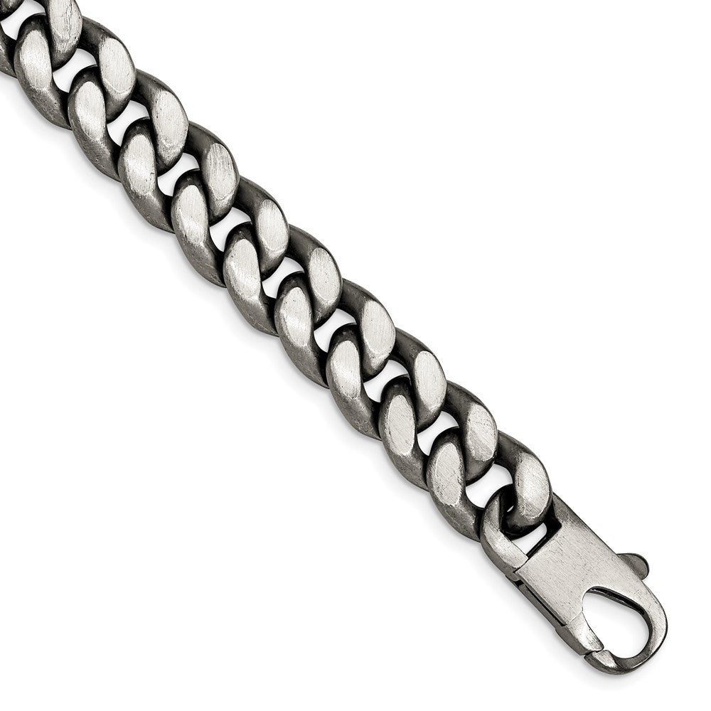 Sterlingsilber Ruthenium/antiqued Gebürstet Panzer Glieder Gliederarmband