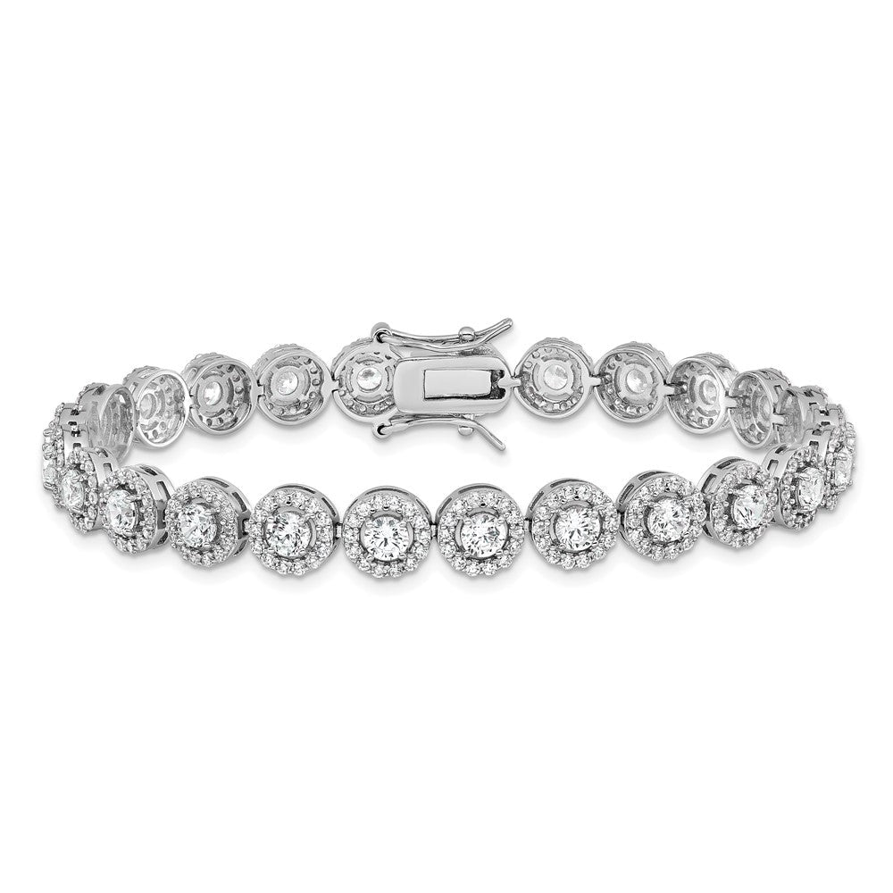 Sterlingsilber Rhodiniert Zirkonia Tennis 7.5 Zoll Armband