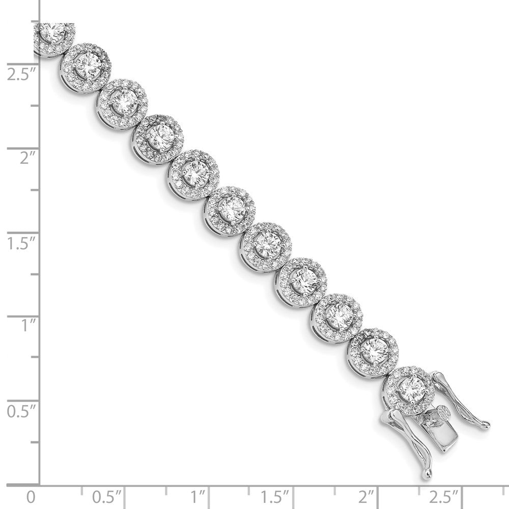 Sterlingsilber Rhodiniert Zirkonia Tennis 7.5 Zoll Armband