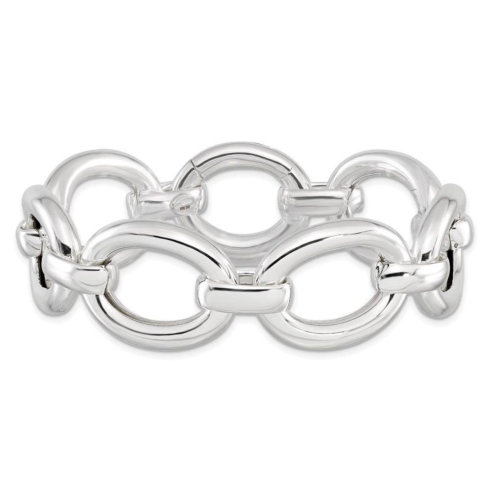 8.75 Zoll Sterlingsilber Poliert Groß Glieder Armband